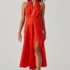 Keava Halter Midi Dress -Sun Gaia Dresses Shop ACDR101594 CHILI 1