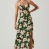 Norelle Satin Floral Midi Dress -Sun Gaia Dresses Shop ACDR101596 BLACKFLORAL 2