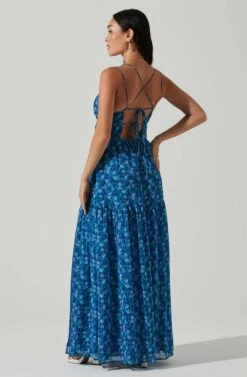 Ryliana Floral Tiered Maxi Dress -Sun Gaia Dresses Shop ACDR101640 BLUEFLORAL 5