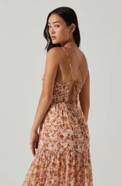 Ryliana Floral Tiered Maxi Dress -Sun Gaia Dresses Shop ACDR101640 RUSTLILACFLORAL 3