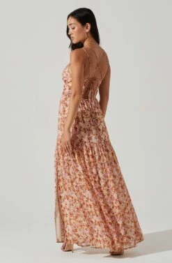 Ryliana Floral Tiered Maxi Dress -Sun Gaia Dresses Shop ACDR101640 RUSTLILACFLORAL 4
