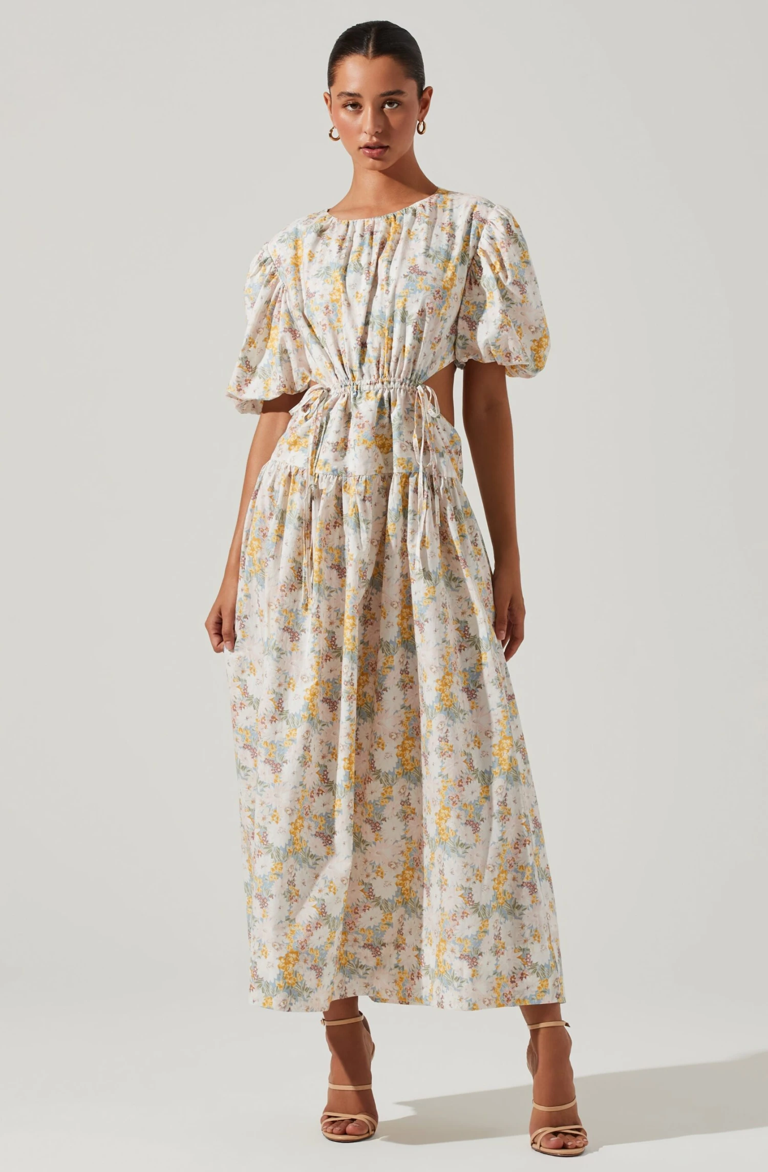 Shelby Floral Puff Sleeve Open Back Maxi Dress 5 Shelby Floral Puff Sleeve Open Back Maxi Dress - Image 3