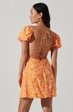 Esilda Sweetheart Neckline Mini Dress -Sun Gaia Dresses Shop ACDR101652 SUNKISSEDORANGEFLR 3