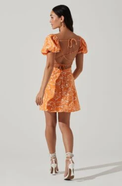 Esilda Sweetheart Neckline Mini Dress -Sun Gaia Dresses Shop ACDR101652 SUNKISSEDORANGEFLR 4