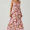 Suzy Abstract Print Midi Dress -Sun Gaia Dresses Shop ACDR101679 BROWNPINKGEO 1