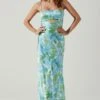 Bellerose Satin Floral Cutout Midi Dress 2 Bellerose Satin Floral Cutout Midi Dress -Sun Gaia Dresses Shop ACDR101684 GREENBLUEFLORAL 1 ef00f1df bbf1 4569 8099 23ecdf0867cb