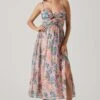 Emine Floral Bust Cutout Midi Dress -Sun Gaia Dresses Shop ACDR101689 PINKBLUEFLORAL 1