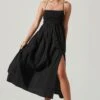 Stasia Smocked Midi Dress -Sun Gaia Dresses Shop ACDR101720 BLACK 1