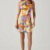 Minda Floral Halter Mini Dress -Sun Gaia Dresses Shop ACDR101727 LIMERUSTFLORAL 1