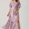 Valora Off Shoulder Floral Maxi Dress -Sun Gaia Dresses Shop ACDR101757 PINKFLORAL 1
