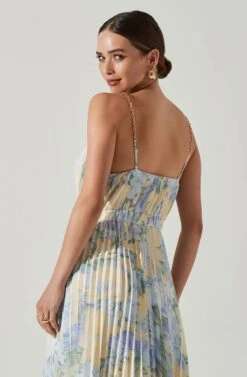 Loralee Pleated Floral Midi Dress -Sun Gaia Dresses Shop ACDR101790B YELLOWMULTI 3 0851f65d 517c 4f0e b85c 19edc0286d7b