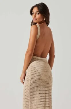 Aitana Knit Open Back Midi Dress 8 Aitana Knit Open Back Midi Dress -Sun Gaia Dresses Shop ACDR101810 NATURAL 3