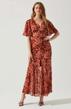 Kenzie Floral Maxi Dress -Sun Gaia Dresses Shop ACDR101860DS RUSTFLORAL 2