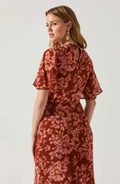 Kenzie Floral Maxi Dress -Sun Gaia Dresses Shop ACDR101860DS RUSTFLORAL 5