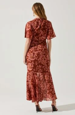 Kenzie Floral Maxi Dress -Sun Gaia Dresses Shop ACDR101860DS RUSTFLORAL 6