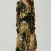 Kamila Long Sleeve Floral Wrap Maxi Dress 1 Kamila Long Sleeve Floral Wrap Maxi Dress -Sun Gaia Dresses Shop ACDR101894 BLACKYELLOWMULTI 1