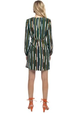 Wrap Skirt Dress -Sun Gaia Dresses Shop ACDR94889 BLACK GREEN MULTI 03