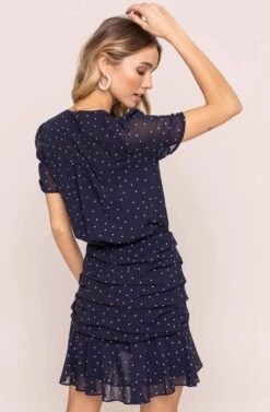 NATASHA MINI DRESS 13 NATASHA MINI DRESS -Sun Gaia Dresses Shop ACDR95268 BLUE POLKA DOT 6A