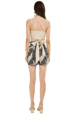 Jayden Shorts 17 Jayden Shorts -Sun Gaia Dresses Shop ACP6449B BLACK CREAM PALM 03
