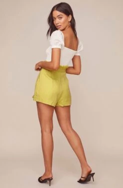 Pacific Pleated Shorts -Sun Gaia Dresses Shop ACP7113 LEMON 5