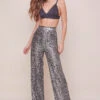 Selma Metallic Wide Leg Pant 1 Selma Metallic Wide Leg Pant -Sun Gaia Dresses Shop ACP7189 SILVER BLACK 2