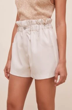 Petunia Faux Leather Shorts 12 Petunia Faux Leather Shorts -Sun Gaia Dresses Shop ACP7207 SAND 7