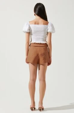 Kenia Tie Waist Shorts -Sun Gaia Dresses Shop ACP7220 CARAMEL 3