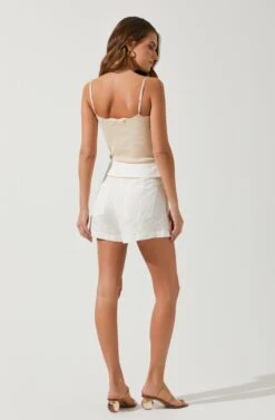 Kenia Tie Waist Shorts -Sun Gaia Dresses Shop ACP7220 WHITE 3