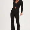 Maida Ribbed Knit Flare Pants 1 Maida Ribbed Knit Flare Pants -Sun Gaia Dresses Shop ACP7223 BLACK 1