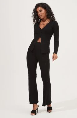 Maida Ribbed Knit Flare Pants