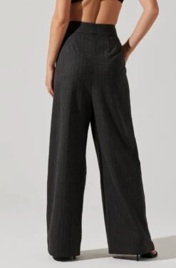 Boyfriend Pleated Criss-Cross Waist Pants 11 Boyfriend Pleated Criss-Cross Waist Pants -Sun Gaia Dresses Shop ACP7225WST CHARCOALSTRIPE 5