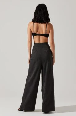 Boyfriend Pleated Criss-Cross Waist Pants 12 Boyfriend Pleated Criss-Cross Waist Pants -Sun Gaia Dresses Shop ACP7225WST CHARCOALSTRIPE 6