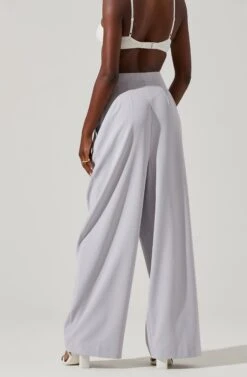 Boyfriend Criss Cross Pleated Wide Leg Pants 29 Boyfriend Criss Cross Pleated Wide Leg Pants -Sun Gaia Dresses Shop ACP7225 HAZEBLUE 3