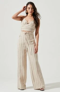 Denair Pinstripe Wide Leg Pants