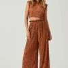 Cruise Pleated Wide Leg Pants -Sun Gaia Dresses Shop ACP7230 RUST 5