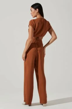 Sayla Wide Leg Pants -Sun Gaia Dresses Shop ACP7246TX CARAMEL 4