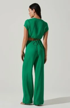 Sayla Wide Leg Pants -Sun Gaia Dresses Shop ACP7246TX GREEN 4