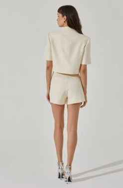 Amiah High Waist Shorts -Sun Gaia Dresses Shop ACP7247T CREAM 4