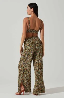 Femi Abstract Print Wide Leg Pants -Sun Gaia Dresses Shop ACP7252 BLACKGREENMULTI 5