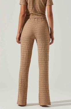 Zoey Seamed Split Hem Pants -Sun Gaia Dresses Shop ACP7253 TAUPE 3