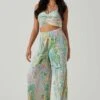 Savine Ruched Tie Dye Pants 1 Savine Ruched Tie Dye Pants -Sun Gaia Dresses Shop ACP7259P GREENSWIRL 2