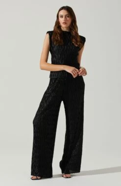 Savine Textured Pants 9 Savine Textured Pants -Sun Gaia Dresses Shop ACP7259S BLACK 2