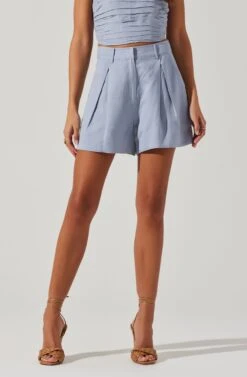 Jacinta High Waist Shorts -Sun Gaia Dresses Shop ACP7268 SLATEBLUE 3