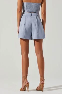 Jacinta High Waist Shorts -Sun Gaia Dresses Shop ACP7268 SLATEBLUE 4