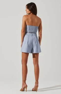 Jacinta High Waist Shorts -Sun Gaia Dresses Shop ACP7268 SLATEBLUE 5
