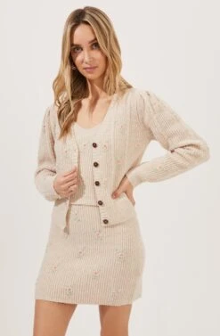 Tea Party Floral Embroidered Knit Mini Skirt 11 Tea Party Floral Embroidered Knit Mini Skirt -Sun Gaia Dresses Shop ACS7221 BLUSHFLOWER 1