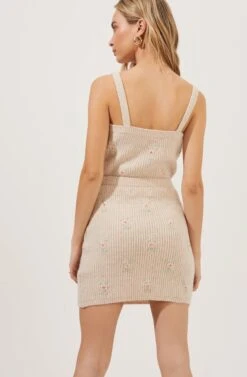 Tea Party Floral Embroidered Knit Mini Skirt 12 Tea Party Floral Embroidered Knit Mini Skirt -Sun Gaia Dresses Shop ACS7221 BLUSHFLOWER 4