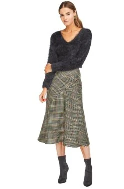 Marsha Skirt -Sun Gaia Dresses Shop ACS9005 SAGE MULTI PLAID 01