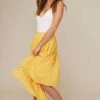 Elliot Pleated Midi Skirt -Sun Gaia Dresses Shop ACS9013 MUSTARD 1 2 A