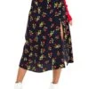 Button Side Slit Midi Skirt 1 Button Side Slit Midi Skirt -Sun Gaia Dresses Shop ACS9023B NAVY CHERRY PRINT 4